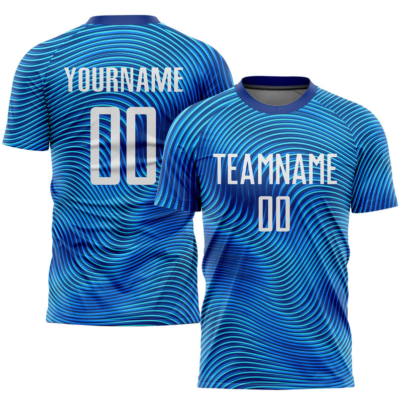 Custom Soccer Jersey - Light Blue White-Royal Sublimation Uniform
