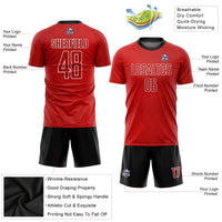 Custom Soccer Jersey - Red Red-Black Sublimation Uniform