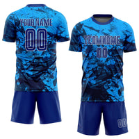 Custom Soccer Jersey - Tie Dye Royal-White Sublimation Uniform