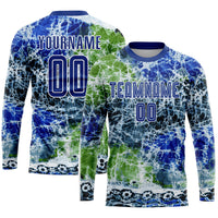 Custom Soccer Jersey - Tie Dye Royal-White Sublimation Uniform