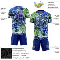 Custom Soccer Jersey - Tie Dye Royal-White Sublimation Uniform