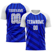 Custom Soccer Jersey - Royal White-Navy Sublimation Uniform