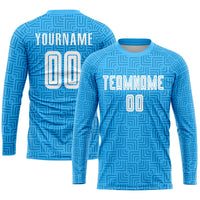 Custom Soccer Jersey - Light Blue White Home Sublimation Uniform