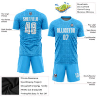 Custom Soccer Jersey - Light Blue White Home Sublimation Uniform
