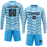Custom Soccer Jersey - Light Blue Black-White Home Sublimation Uniform