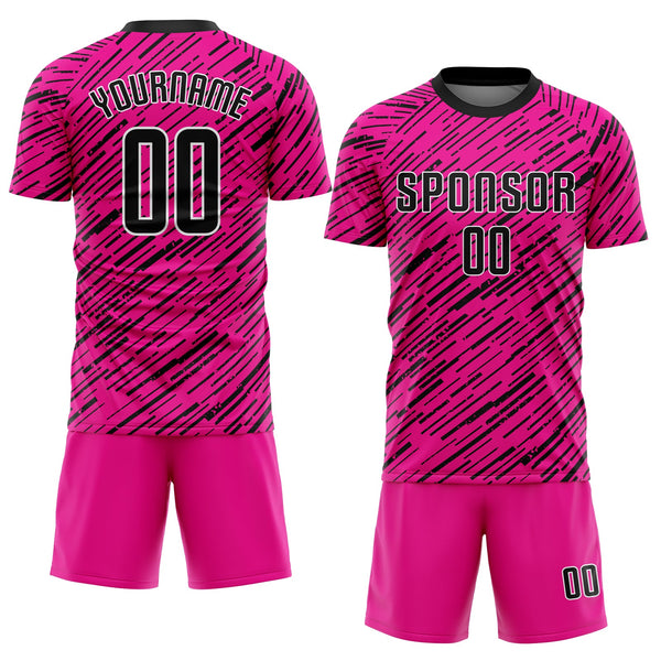 Custom Soccer Jersey - Pink Black-White Sublimation Uniform