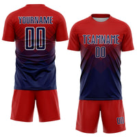 Custom Soccer Jersey - Red Navy-White Sublimation Uniform