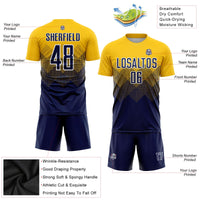 Custom Soccer Jersey - Gold Navy-White Sublimation Uniform