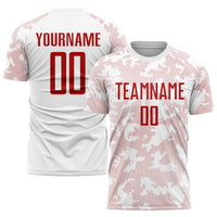 Custom Soccer Jersey - White Red Sublimation Uniform