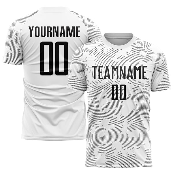 Custom Soccer Jersey - White Black Sublimation Uniform