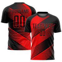 Custom Soccer Jersey - Red Black Sublimation Uniform