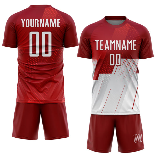 Custom Soccer Jersey - Red White Sublimation Uniform