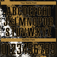 Custom Soccer Jersey - Black Old Gold-White Sublimation Uniform