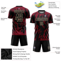 Custom Soccer Jersey - Crimson Black-City Cream Sublimation Uniform