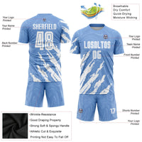 Custom Soccer Jersey - Light Blue White Sublimation Uniform