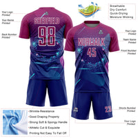 Custom Soccer Jersey - Royal Purple-White Stars And Lines Sublimation Uniform