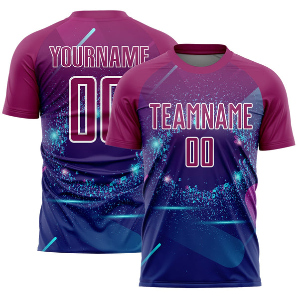 Custom Soccer Jersey - Royal Purple-White Stars And Lines Sublimation Uniform