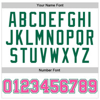 Custom Basketball Jersey - White Pink-Kelly Green Authentic Throwback