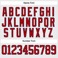 Custom Hockey Jersey - White Red-Navy Lace Neck