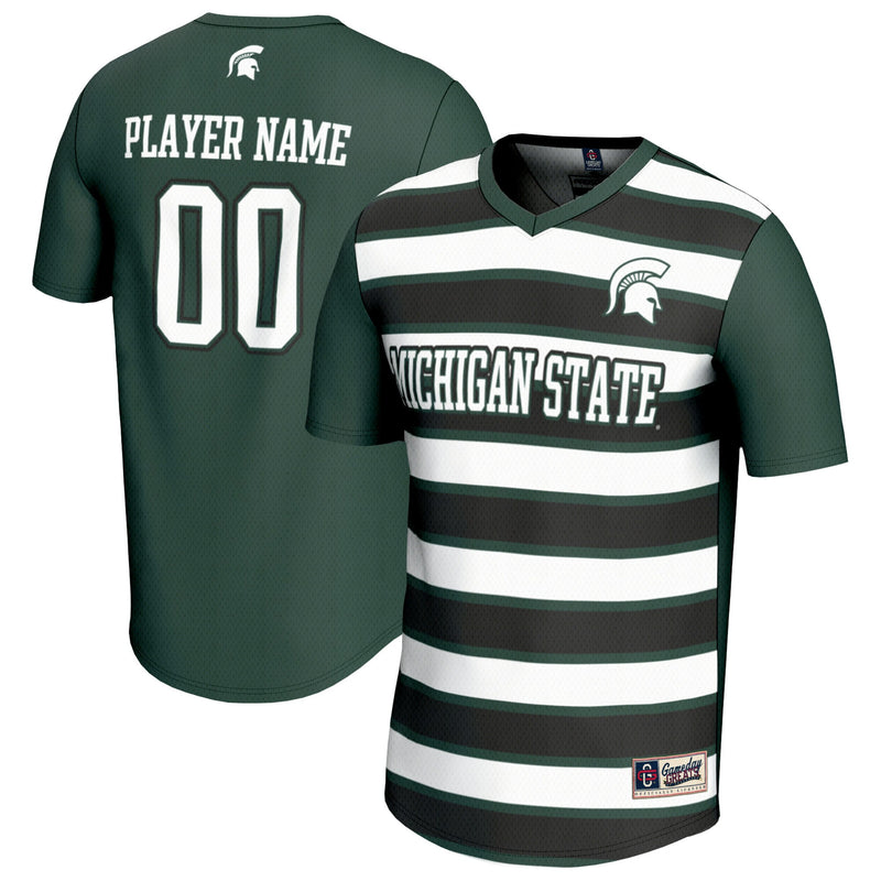 Michigan State Spartans Collegiate Soccer NIL Pick-A-Player Fashion Jersey - Green/Black