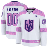 Vegas Golden Knights White 2024 Hockey Fights Cancer Custom Practice Jersey