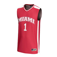 #1 Miami University RedHawks Lightweight Collegiate Basketball Fashion Jersey - Red