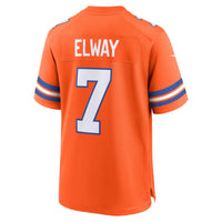 Denver Broncos John Elway Orange Mile High Collection 1977 Throwback Retired Player Game Jersey