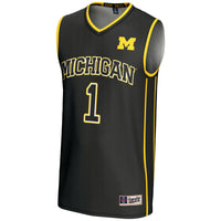 #1 Michigan Wolverines Lightweight Basketball Jersey - Black
