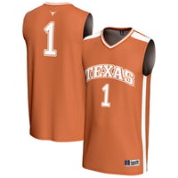 #1 Texas Longhorns Lightweight Basketball Fashion Jersey - Texas Orange