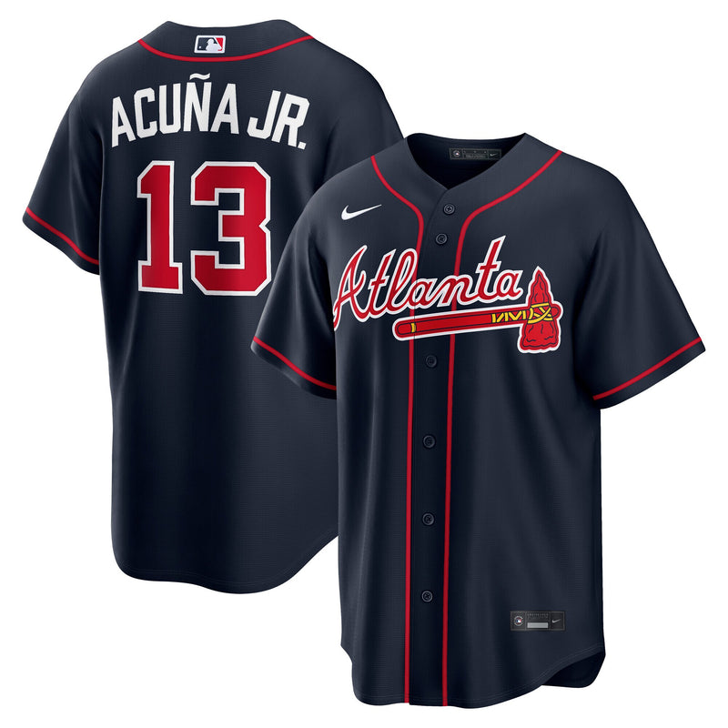 Atlanta Braves Ronald Acuña Jr. Navy Alternate Replica Jersey