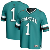 #1 Coastal Carolina Chanticleers Lightweight Collegiate Football Fashion Jersey - Teal