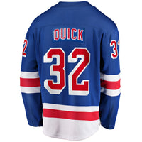 New York Rangers Jonathan Quick Blue Home Breakaway Jersey