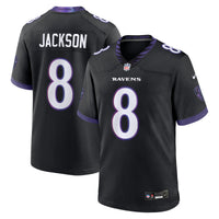 Baltimore Ravens Lamar Jackson Black Alternate Game Jersey
