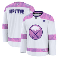 Buffalo Sabres White Hockey Fights Cancer Survivor Practice Jersey