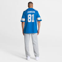 Detroit Lions Calvin Johnson Blue Team Retired Game Jersey
