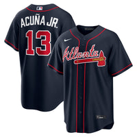 Atlanta Braves Ronald Acuña Jr. Navy Alternate Replica Jersey