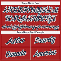 Custom Baseball Jersey - Red Navy-White