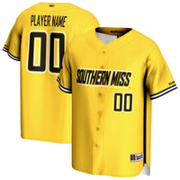 Southern Miss Golden Eagles NIL Pick-A-Player Lightweight Baseball Jersey - Gold