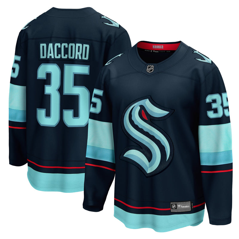 Seattle Kraken Joey Daccord Deep Sea Blue Home Breakaway Player Jersey