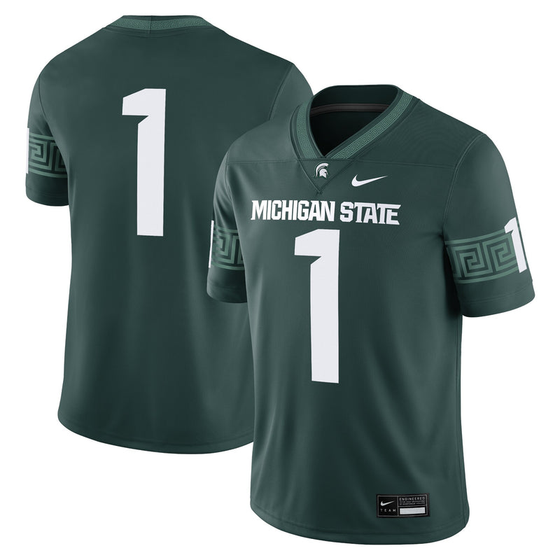 #1 Green Michigan State Spartans Game Jersey