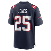 New England Patriots Marcus Jones Navy Game Player Jersey