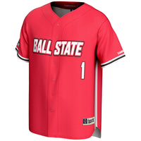 #1 Ball State Cardinals Lightweight Baseball Fashion Jersey - Cardinal