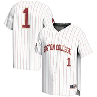 #1 Boston College Eagles Lightweight Baseball Fashion Jersey - White