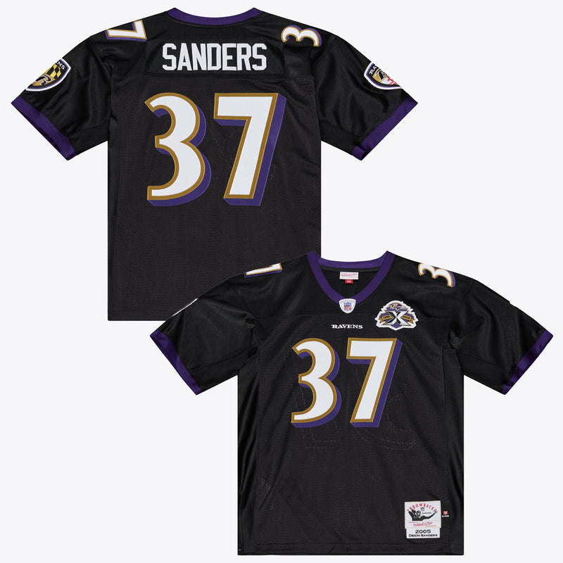 Baltimore Ravens Deion Sanders Black 2005 Authentic Throwback Jersey
