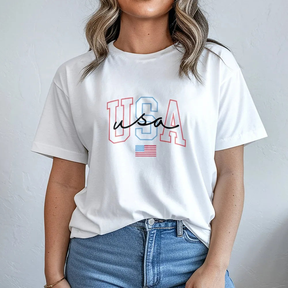Patriotic USA T-Shirt | American Flag Graphic Sweatshirt | Premium Cotton Blend | Unisex 4th of July Gift