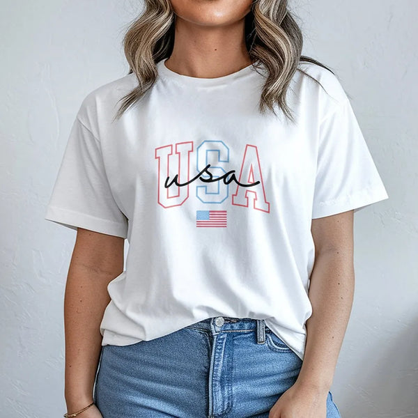 Patriotic USA T-Shirt | American Flag Graphic Sweatshirt | Premium Cotton Blend | Unisex 4th of July Gift