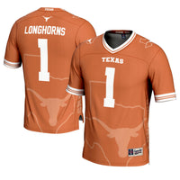 #1 Texas Longhorns Icon Print Football Fashion Jersey - Texas Orange