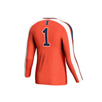 Illinois Fighting Illini #1 Lightweight Volleyball Fashion Jersey - Orange