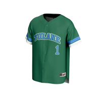#1 Tulane Green Wave Lightweight Collegiate Baseball Fashion Jersey - Green