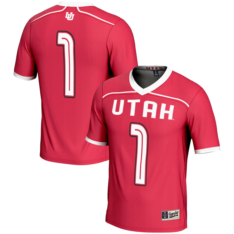 Utah Utes #1 Lightweight Lacrosse Jersey - Red